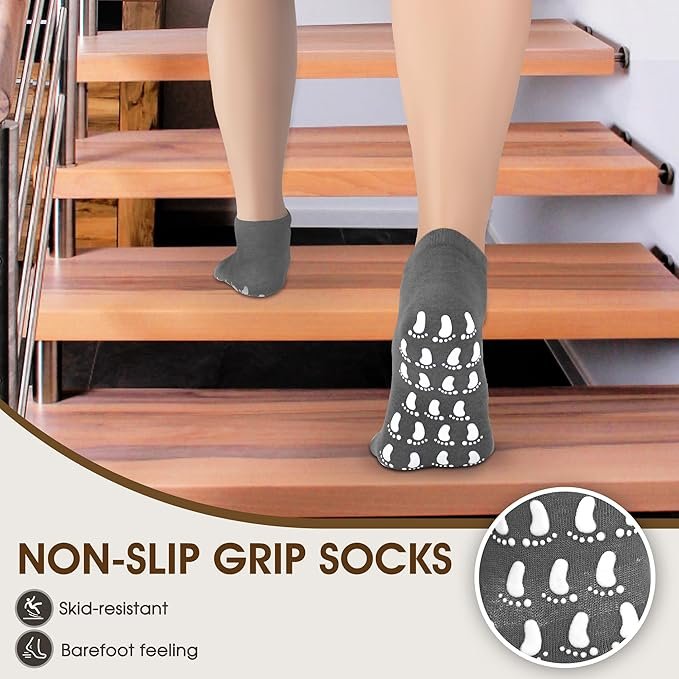 1 Pilates Grip Socks for Women 12 Pairs Non Slip Yoga Barre Socks Sticky Hospital Socks Slipper Socks
