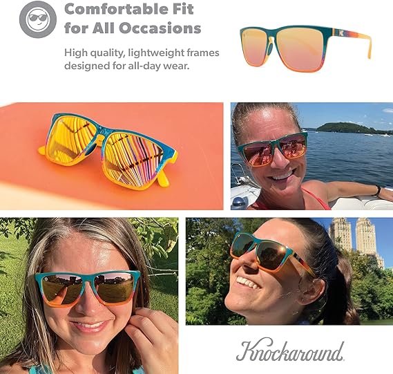 3 Knockaround Fast Lanes Sport - Polarized Running Sunglasses for Women & Men - Impact Resistant Lenses & Full UV400 Protection