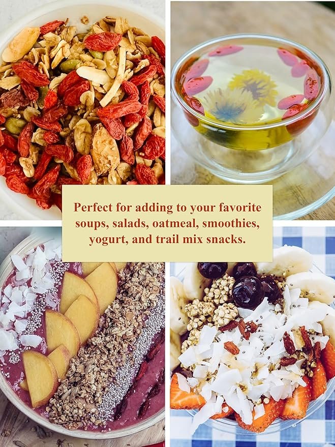 5 GLDNT Organic Goji Berries, Premium Dried Gogi Berry, Large Size, Slight Sweet & Fruit Flavor, Gluten Free, Caffeine Free, Natural Superfood, 8.8oz