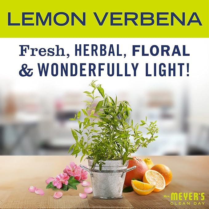 1 MRS. MEYER'S CLEAN DAY Kitchen Essentials Set, Includes: Hand Soap, Dish Soap, and All Purpose Cleaner, Lemon Verbena, 3 Count Pack