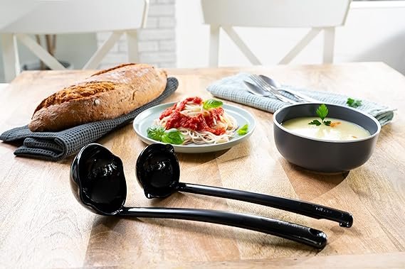 1 Piquant - Ladle Soup and Sauce set of 2 | American-Made (Black)
