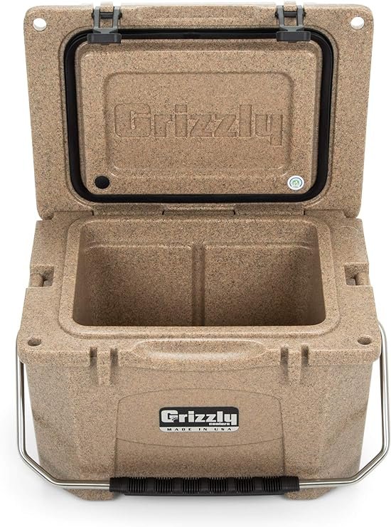 2 Grizzly 20 Cooler | 20 qt Ice Chest Durable Rotomolded Insulated | Made in USA | Warranty for Life | For Beach Boat Camping Fishing Hunting | G20