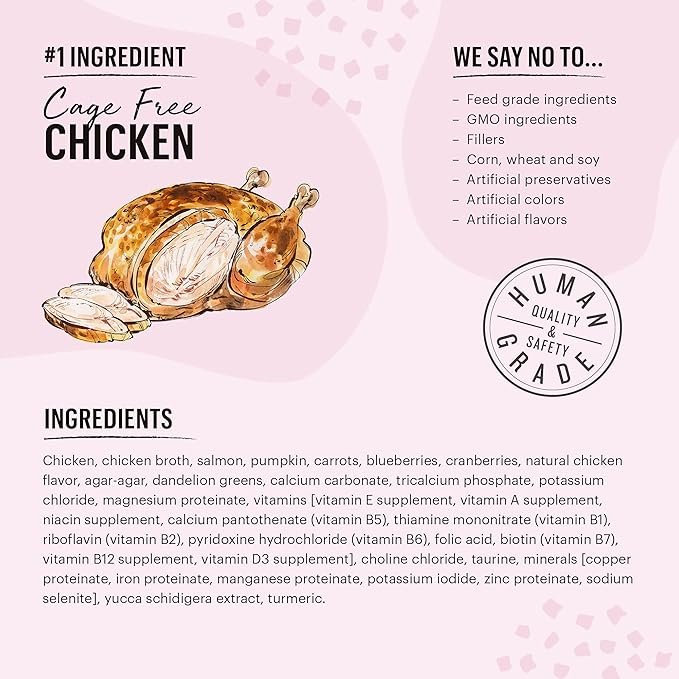 1 The Honest Kitchen Minced - Chicken & Salmon in Bone Broth Gravy Wet Cat Food, 5.5 oz (Pack of 12)