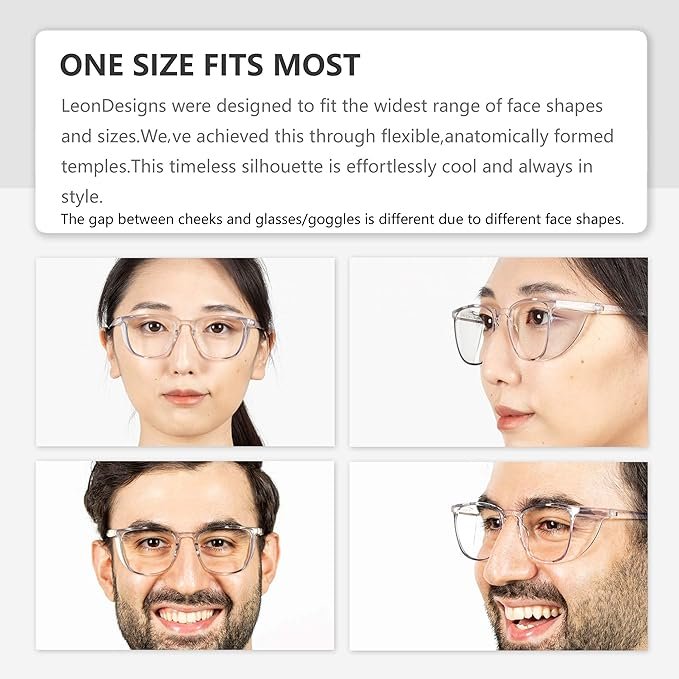 2 LeonTech Safety Eyewear UV Blocking Anti-Dust Blue Light Blocking Glasses with Anti-Fog Coating for Men and Women
