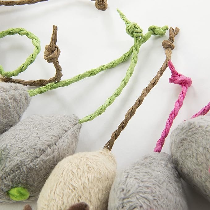 2 SmartyKat (10 Count) Skitter Critters Value Pack Catnip Cat Toys - Gray/Cream, 10 Count