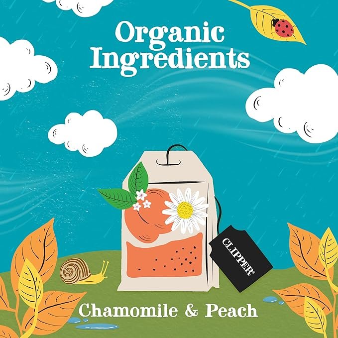 2 Clipper Tea Chamomile & Peach Teabags – USDA Organic, Great Hot or Iced – Natural, Fair & Delicious Fruity Chamomile & Peach Infusion – 50 Tea Bags
