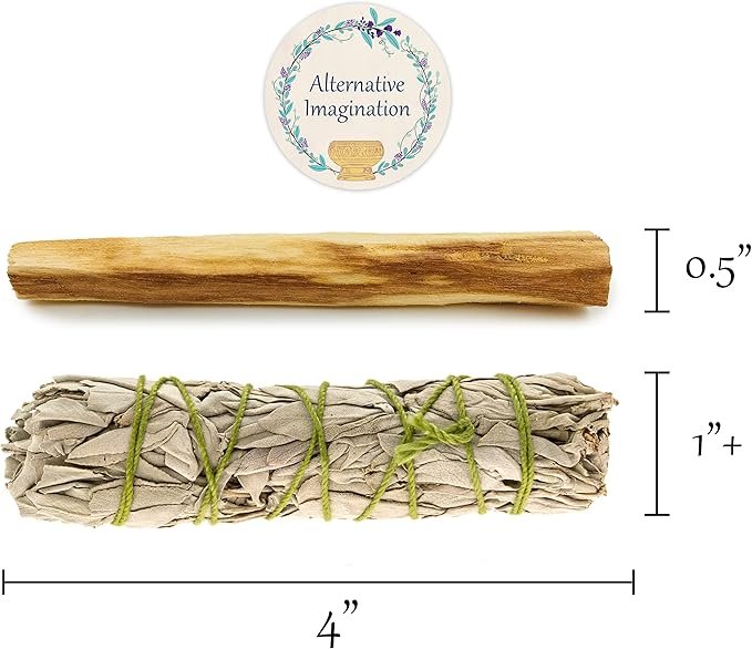 1 White Sage and Palo Santo Incense Set - Smudge Kit Refill for Altar Supplies, Meditation Tools, Home Fragrance, Smudging Ceremonies and Rituals made by Alternative Imagination