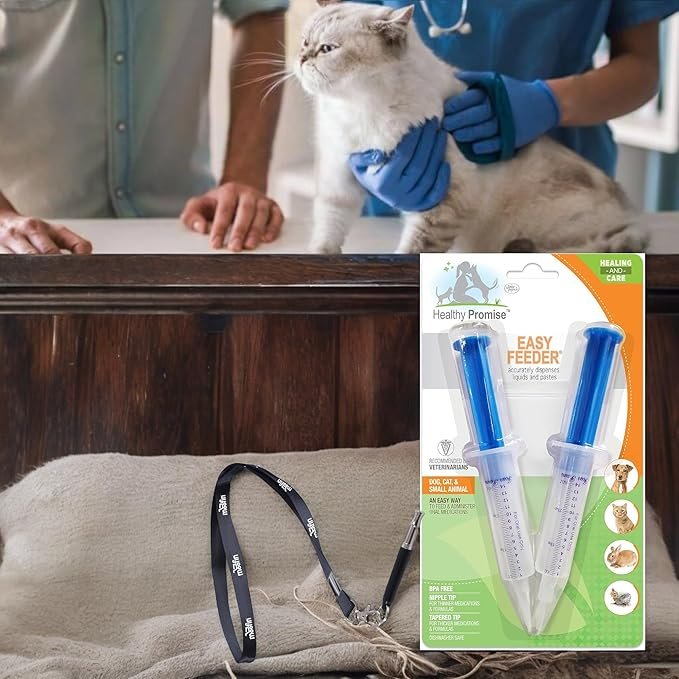 1 moofin Four Paws Feeding Syringe, 2 Count - Healthy Promise Easy Feeder Pet Feeding Syringe, Soft Rubber Tip, Clear Body, Bundle Pet Training Stainless Steel clicker Whistle ultrasoni [Pack of 3]