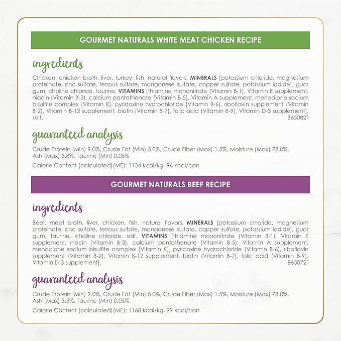 2 Purina Fancy Feast Wet Cat Food Variety Pack Gourmet Naturals Poultry and Beef Collection - (Pack of 30) 3 oz. Cans