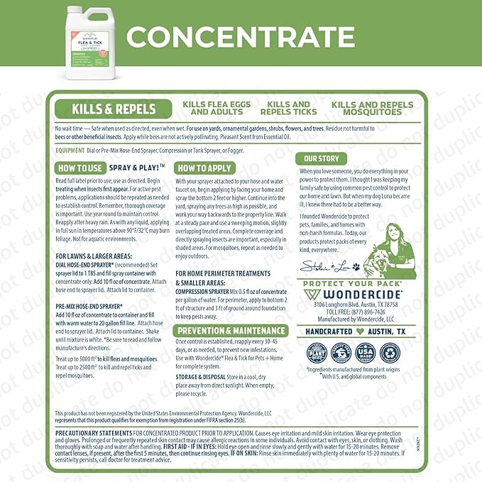 4 Wondercide - Flea, Tick, and Mosquito Yard Spray Refill Starter Kit - Powered by Natural Essential Oils – Insect Killer and Repellent - Lawn Treatment - 32 oz Ready to Use and 16 oz Concentrate