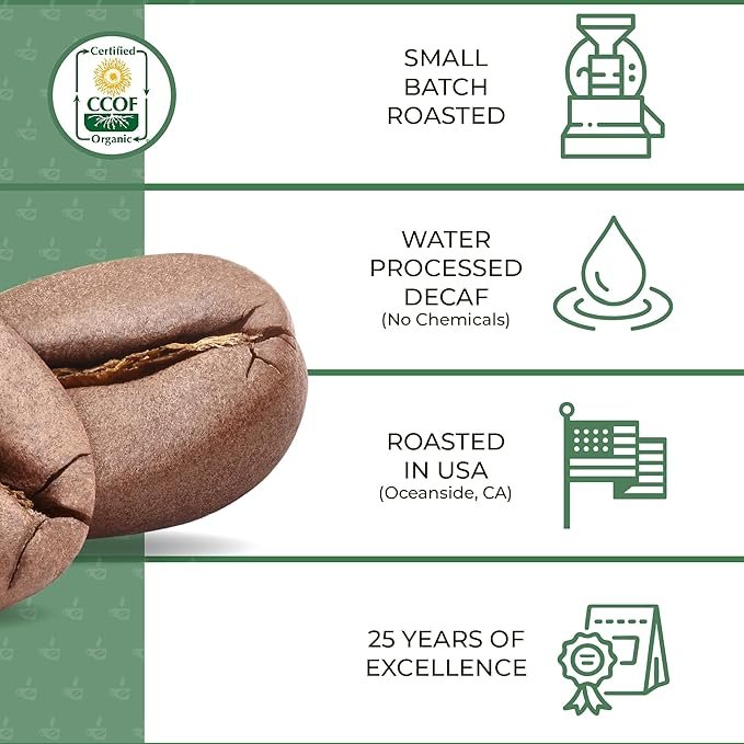 5 The Bean Organic Coffee Company House Blend, Medium Roast, Ground Coffee, 16-Ounce Bags (Pack of 2), Café molido tostado orgánico