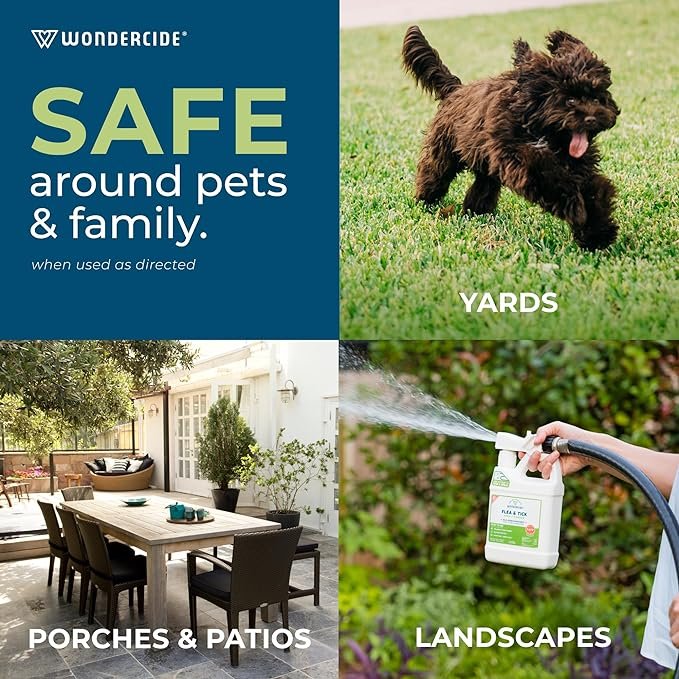 2 Wondercide - Flea, Tick, and Mosquito Yard Spray Refill Starter Kit - Powered by Natural Essential Oils – Insect Killer and Repellent - Lawn Treatment - 32 oz Ready to Use and 16 oz Concentrate