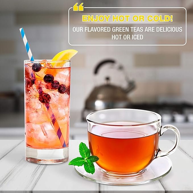 1 Brew La La Organic Green Tea - Natural Ginger Lemon Flavor - 50 Tea Bag Tin - Low Caffeine Tea - USDA Certified Organic
