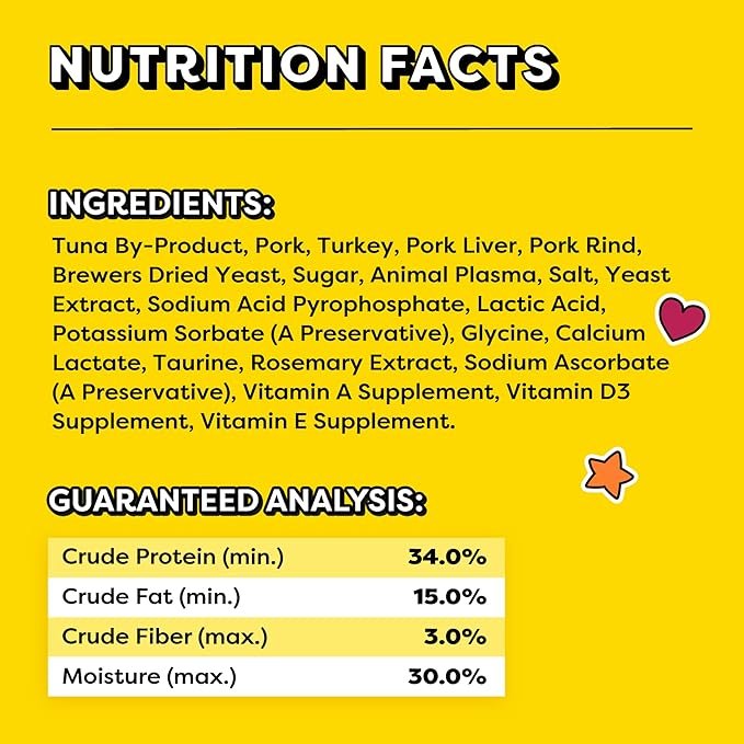3 TEMPTATIONS Meaty Bites, Soft and Savory Cat Treats, Tuna Flavor, 4.12 oz. Pouch