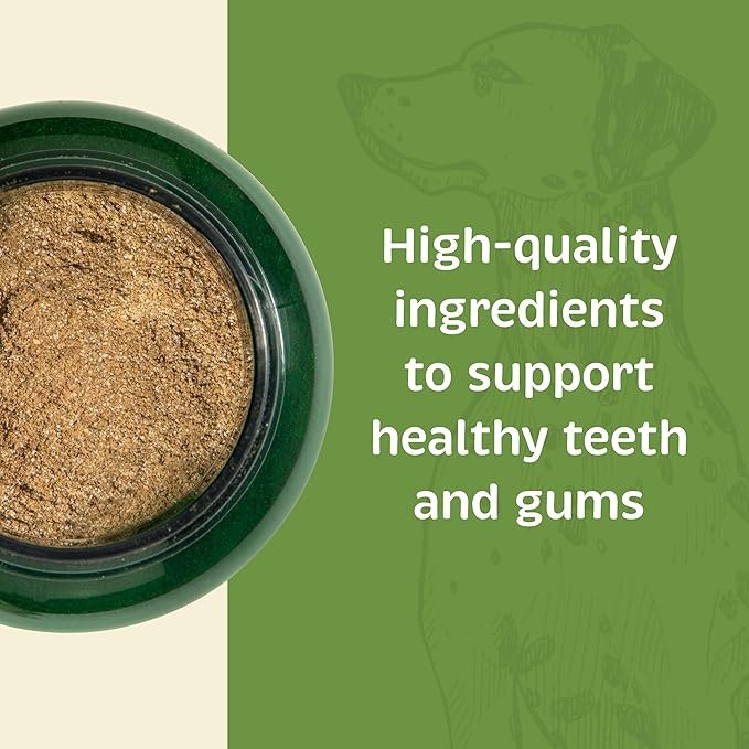 1 Dental for Cats and Dogs - Teeth Support Powder for Dogs & Cats - Pet Dental Health Supplements with Calcium and Fresh Breath Support - Dental Care for Plaque & Tartar - 165 g