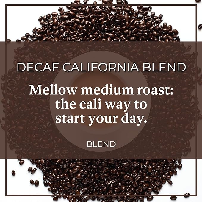 2 The Bean Organic Coffee Company Water Processed DECAF California Blend, Medium Roast, Ground Coffee, 16-Ounce Bag, Café Molido Tostado Orgánico descafeinado