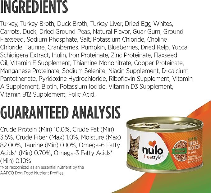 1 Nulo Freestyle Cat and Kitten Minced Wet Canned Food, Premium All Natural Grain-Free Shredded Wet Cat Food, Protein-Rich with Omega 6 and 3 Fatty Acids to Support Skin Health and Soft Fur