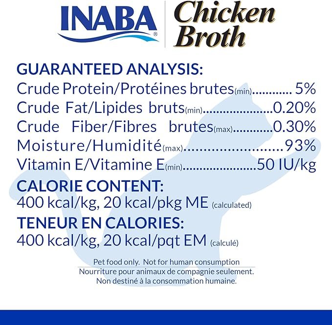 3 Inaba Chicken Broth, Shredded Chicken & Broth Side Dish/Topper for Cats with Vitamin E, 1.76 Ounce Pouch, 8 Pouches Total, Chicken Recipe