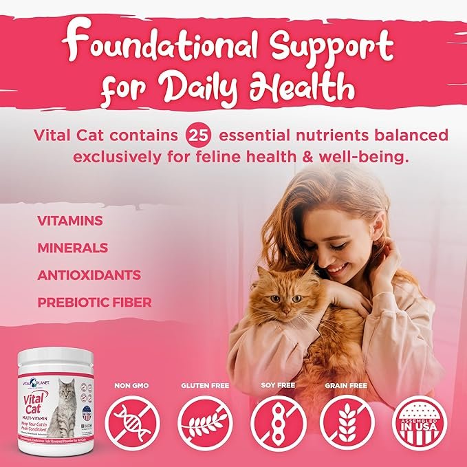 3 Vital Planet - Vital Cat Multi Vitamin Mineral and Antioxidant Powder for Cats 75 gram 30 Servings