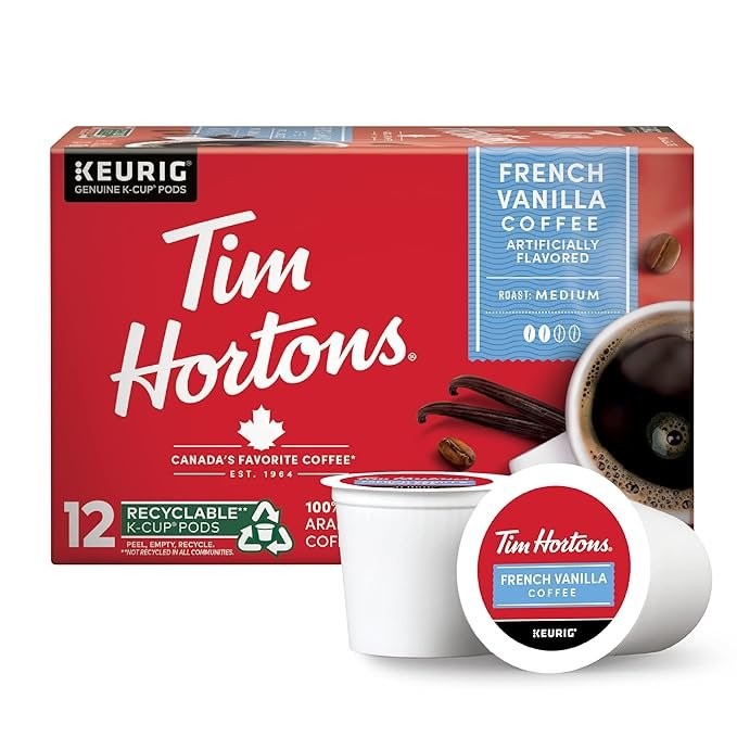 1 12ct Tim Hortons French Vanilla Coffee K-Cup Pods for Keurig Brewers