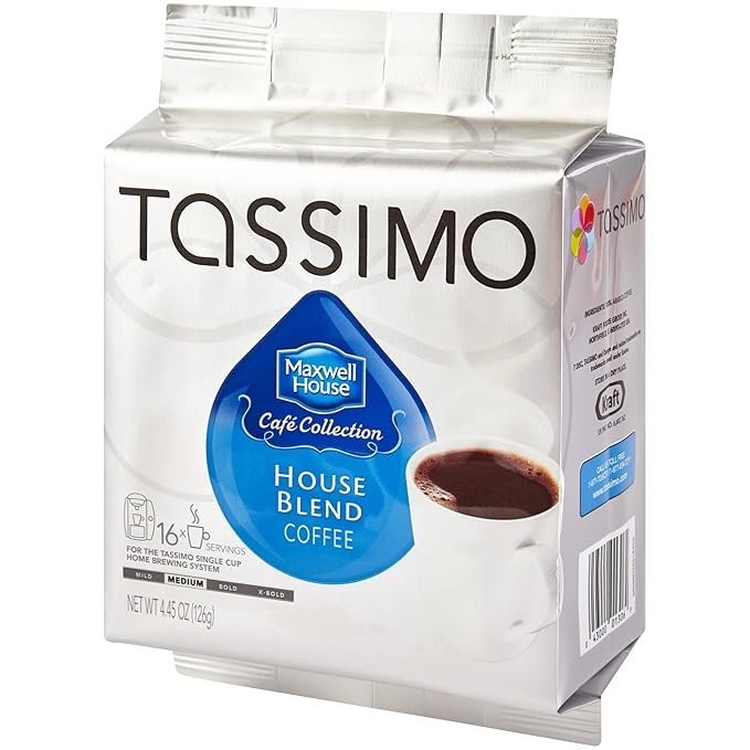 1 Tassimo Maxwell House Medium Roast Coffee Pods for Single Cup Brewing Systems (80 ct Pack, 5 Packs of 16 Pods)