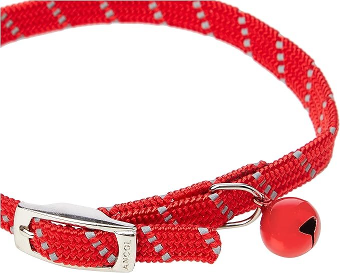 1 Ancol Reflective All-Elastic Cat Collar Red
