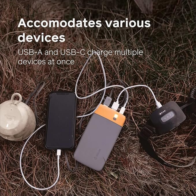 3 BioLite, Charge 40 PD, 10,000 mAh Multiple Device Portable Power Bank, 18 W USB-C in/Out and USB-A Out