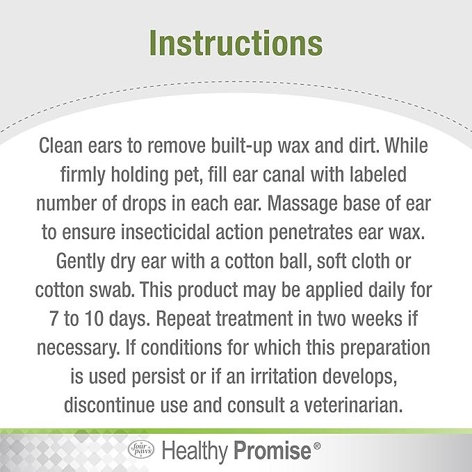 2 Four Paws Healthy Promise Aloe Ear Mite Treatment for Cats 0.75 Fl. Oz.