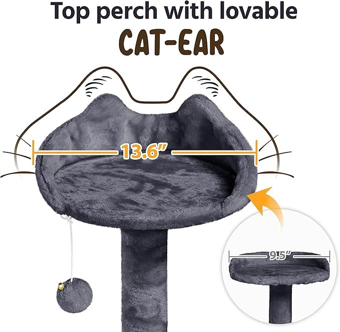 4 Yaheetech 54in Cat Tree Tower Condo Furniture Scratch Post for Kittens Pet House Play