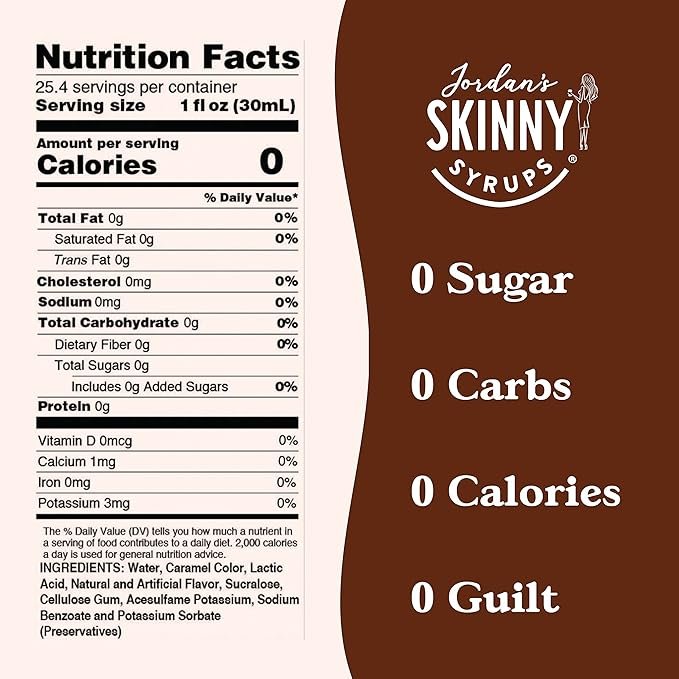 4 Skinny Mocha Syrup - Sugar Free - 25.4 Ounces (Pack of 1) - Zero Calorie Beverage Enhancer & Blends