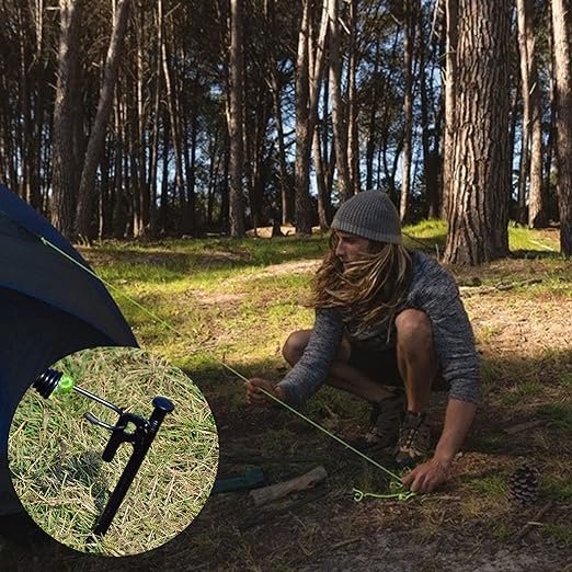 1 Durable Steel Tent Anchors - 8-inch Long, Unbreakable Camping Stakes