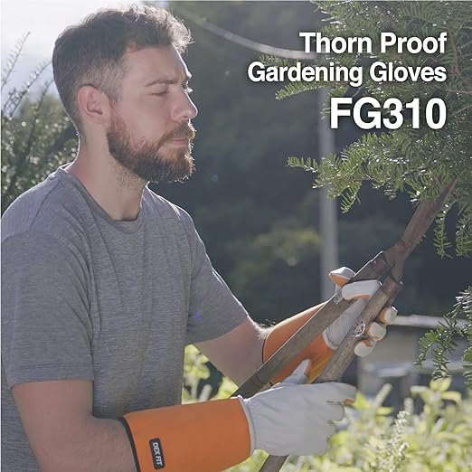 3 Orange L (9) 1 Pair DEX FIT Thorn-Proof Gardening Gloves