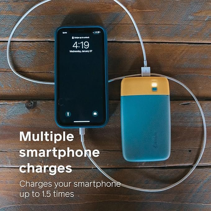 1 BioLite PowerPack 20, 6,000 mAh Multi-Device Portable Charger, 18 W USB Type-C Input/Output and USB Type-A Output