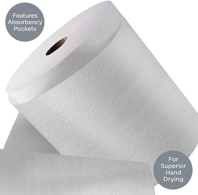 4 Premium Absorbency Pockets Paper Towels, White, 425' per Roll, 12 Rolls per Case, 5,100' per Case, 1.5 Core