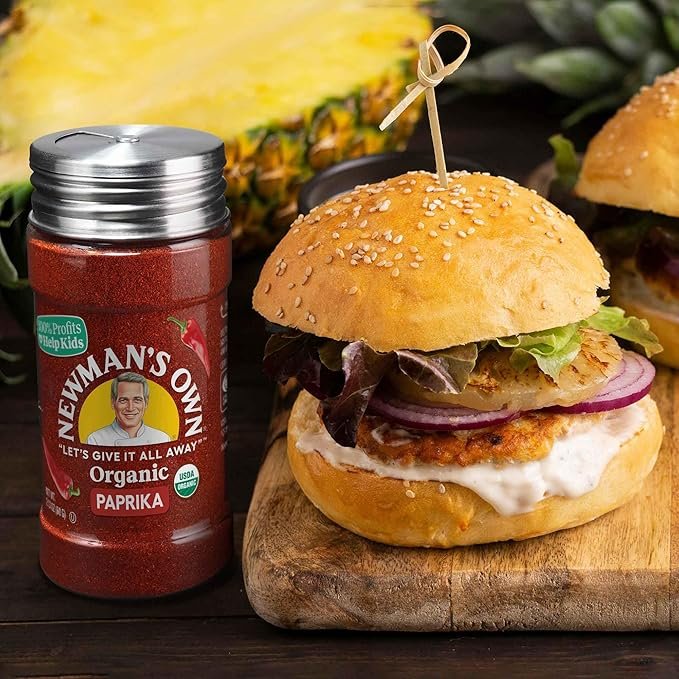 2 Newman's Own Organic Paprika; Great on Meats, Stews, Soups, USDA Certified Organic, Non-GMO, Kosher, 2.13Oz. Bottle