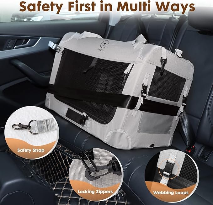 3 PEGIC Extra Large Cat Carrier for 2 Cats, Portable Soft Sided Large Pet Carrier for Traveling, Indoor and Outdoor Uses, 24"×16"×16"