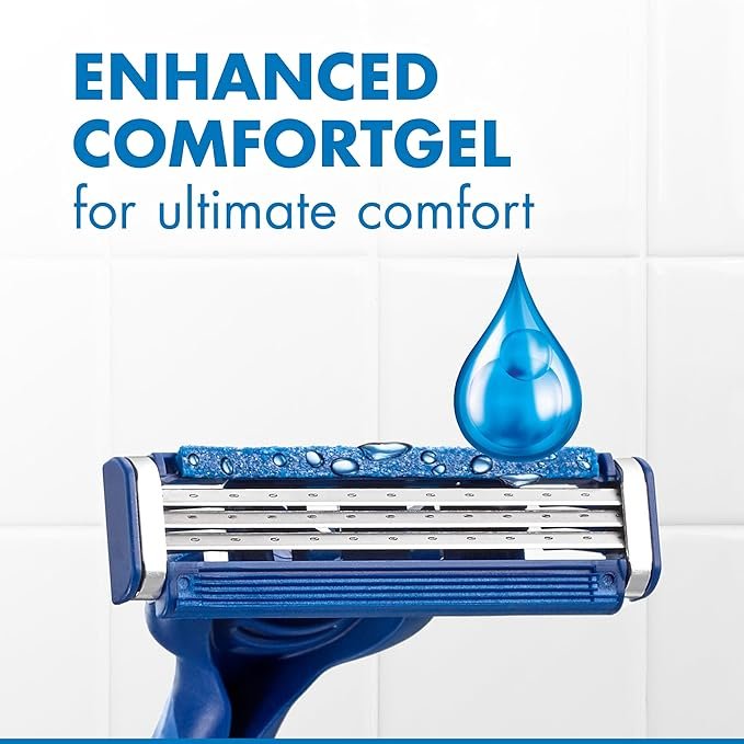 2 Comfort Glide Men's Disposable Razors, 8-Pack, Gentle Lubrastrip for Smooth Shaving Experience