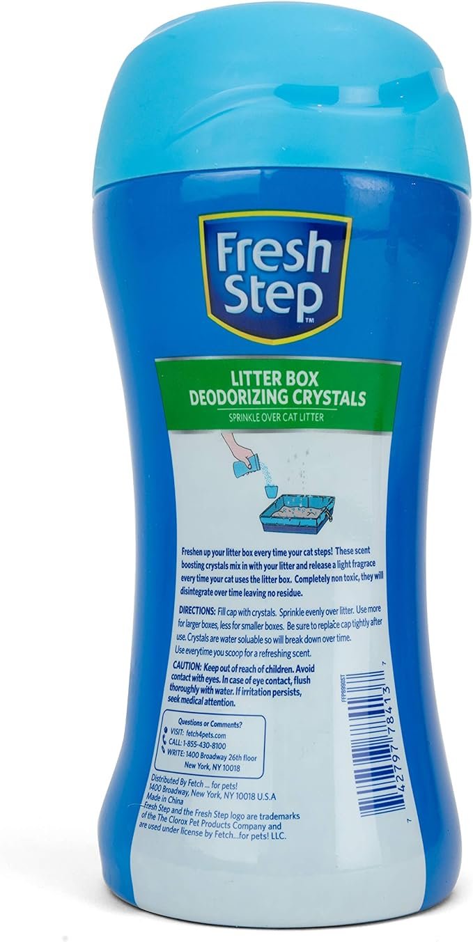 1 Fresh Step Cat Litter Crystals In Fresh Scent | Cat Litter Box Deodorizer | Combats Cat Odors and Neutralizes Smells to Keep Your Home Clean, 15 Ounces - 3 Pack