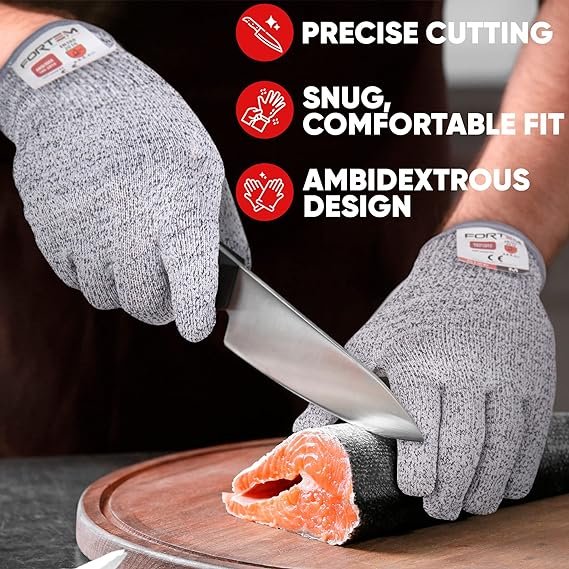 1 Chef's Guard - Safe Hands, Level 5 Protection (EN388 - ANSI/ISEA Certified), Professional Kitchen Gloves
