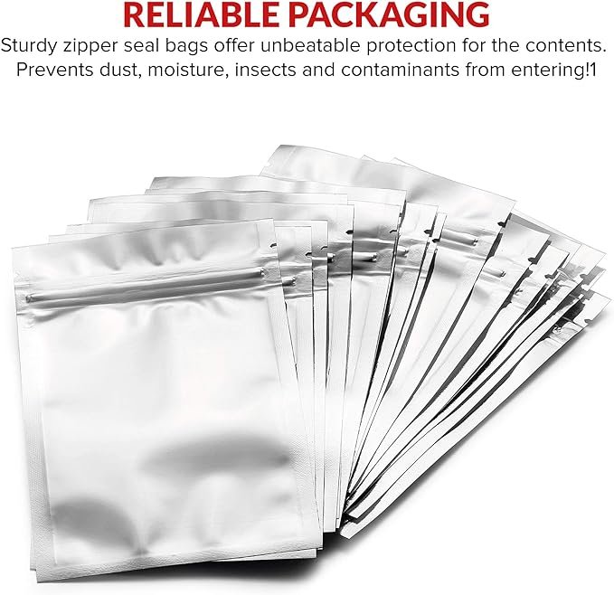 2 100 Heat Sealable Mylar Ziplock Bags for Various Items