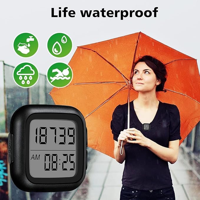 3 Pedometer for Walking with Time Steps Counter 3D Accurate Clip on Large Display Back Light Easy Steps Counter for Seniors Men Women Kids Outdoors Sport