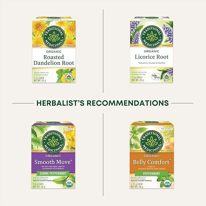 3 Traditional Medicinals - Organic Smooth Move Laxative Herbal Tea - Gentle Overnight Relief Of Occasional Constipation - 16 Count (Pack of 6) (Package May Vary)