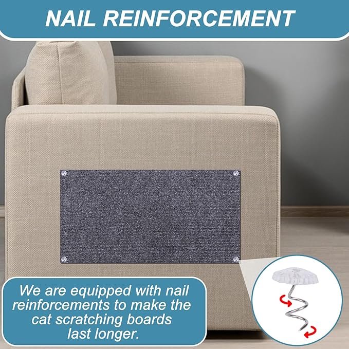 4 DIY Climbing Cat Scratcher Mat,3 Pack Trimmable Self Adhesive Cat Scratching Pads,23.6"X11.7"Cat Scratching Protector Board for Couch Furniture Wall Corner Cat Tree Post Carpet Shelf Shelves