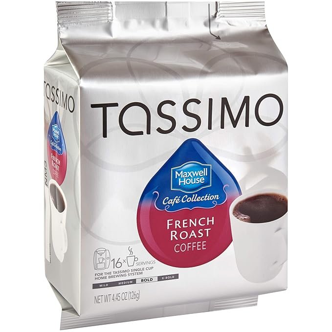 2 Tassimo Coffee Brewing Pods, Maxwell House French Roast (80 Count, 5 Packs of 16)