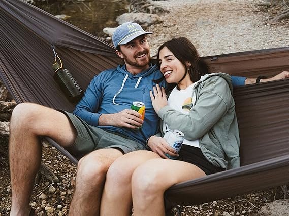 1 KAMMOK: Roo Double XL Hammock | Made from Strong & 100% Recycled Water Resistant Ripstop Fabric | Comfortable, Packable, Lightweight (Lifetime Adventure Grade Warranty), Granite Gray