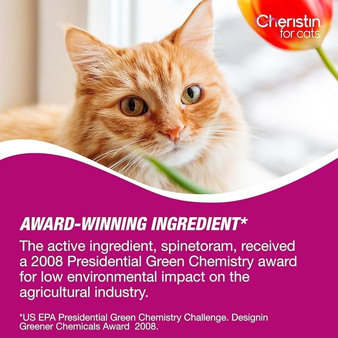 4 Cat Cheristin Cat Flea Treatment & Prevention for Cats | 1 Topical Dose Provides Up to 6 Weeks of Coverage | 3 ct.