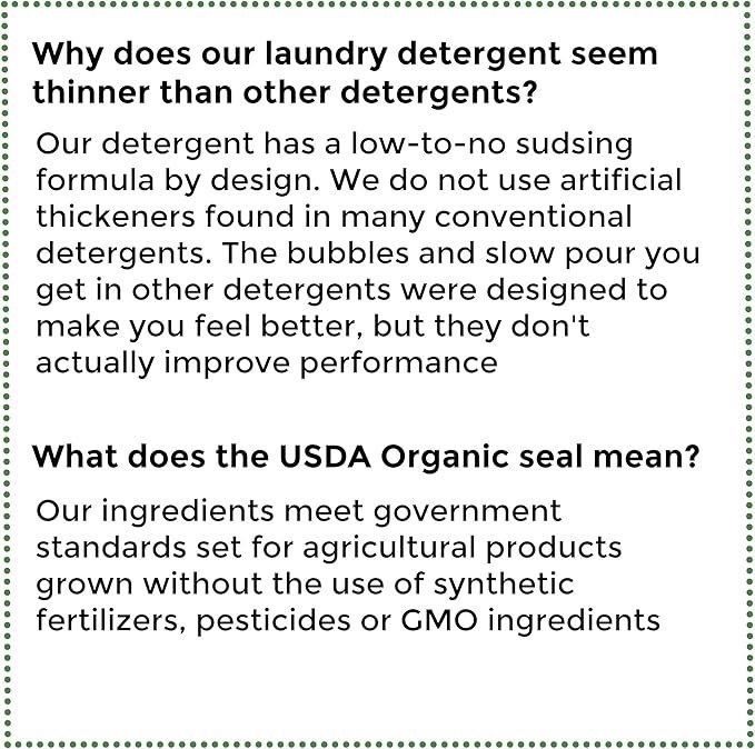 2 Rebel Green USDA Organic HE Liquid Fresh Laundry Detergent - Natural & Hypoallergenic Laundry Soap, Lavender and Grapefruit - 64 Loads