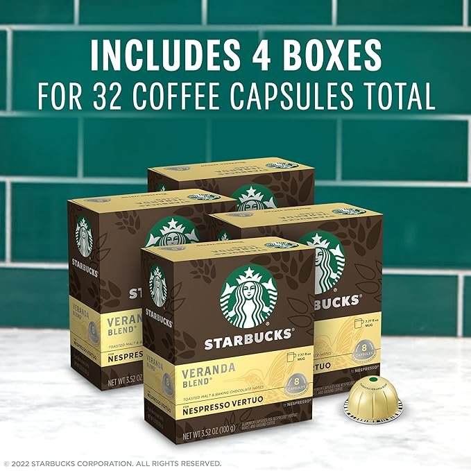1 Nespresso Blonde Roast Veranda Blend Coffee - Nespresso Vertuo Line Compatible (32-count single serve capsules)