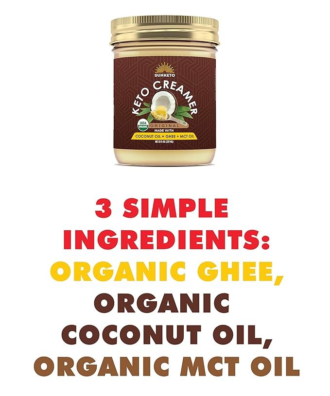 1 KetoBoost Organic Coffee Creamer with MCT Oil - Keto Friendly Blend of Grass Fed Ghee and Coconut Oil - Zero Carb Fat Blaster Creamer with Omega - Sugar Free Paleo Fuel