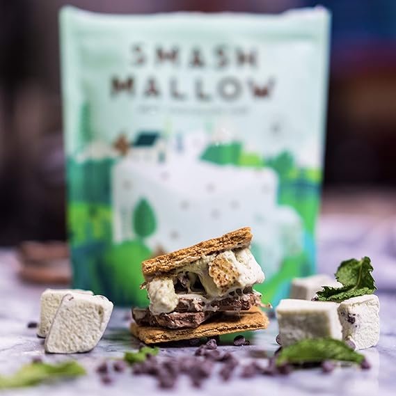 2 Mint Chocolate Chip by SMASHMALLOW | Snackable Marshmallows | Gluten Free | Non-GMO | Organic Cane Sugar | 100 Calories | Pack of 3 (4.5 oz)